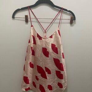 Victoria's Secret Red and Cream Cami